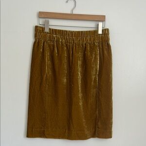 J. Crew Elegant Olive Green Velvet Skirt